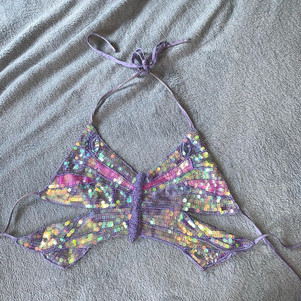 DollsKill size S/M Sequin Butterfly Top